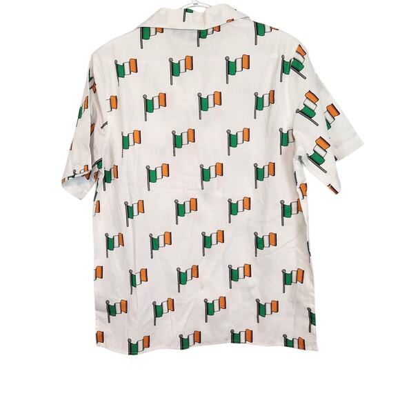 NWT Mad Engine Irish Flag St. Patrick's Button Down Short Sleeve Men's Shirt M - Picture 8 of 8